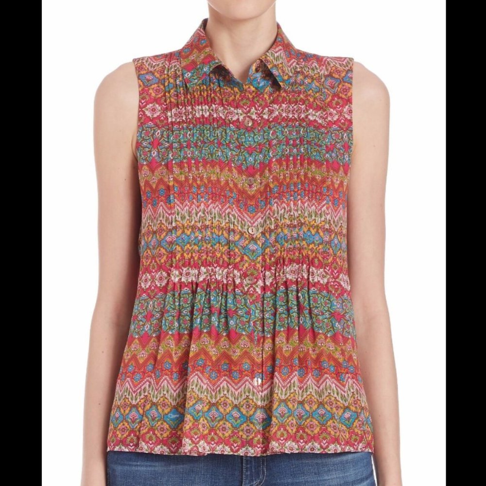 DIANE VON FURSTENBERG Blakely Coromandel Silk Top